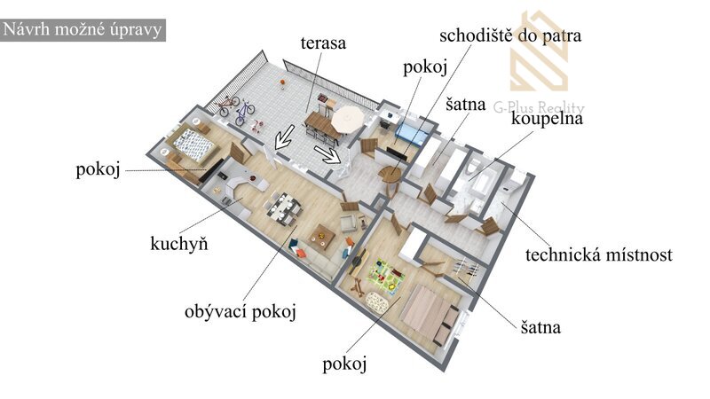 Prodej  rodinného domu obec Mšené Lázně - Vrbice 120 m2, pozemek 222 m2