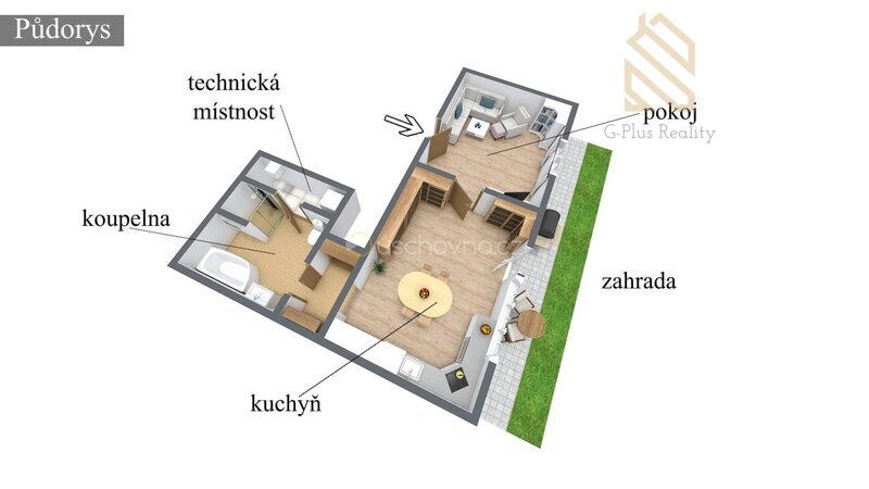 Pronájem 2+kk  55,76m/2 Dykova 2036/20 Litoměřice